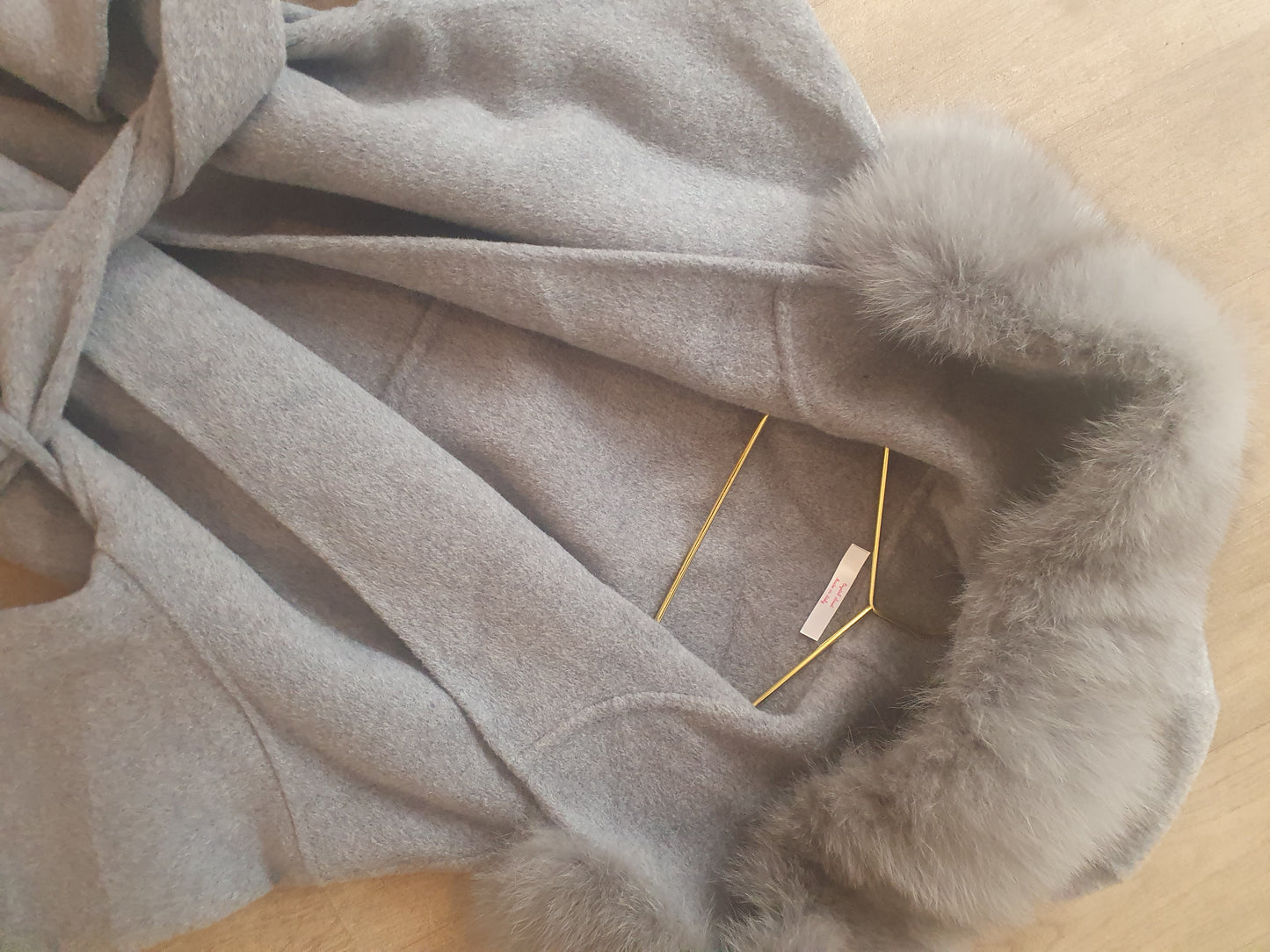 Grey Fox fur hooded coat