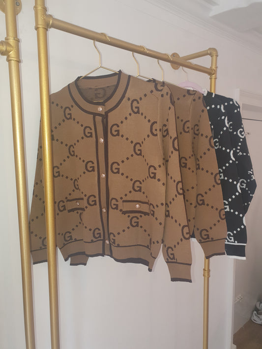 Tan G cardigan